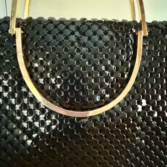 Vintage Black and Gold Mini Bag with Metallic Handle - Picture 4 of 5